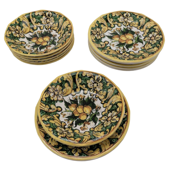 Servizio Piatti Linea Maiolica Set 12 Pezzi X 6 Persone Fine Ceramica Italiana Servizio Piatti Linea Maiolica Set 12 Pezzi X 6 Persone Fine Ceramica Italiana