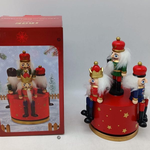 Schiaccianoci Carillon Natalizio Natale Soldatino Con Movimento Circolare