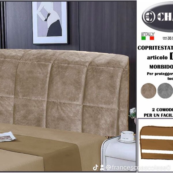 Copritestata Spalliera Per Letto Charro In Morbido Velluto In Tinta Unita
