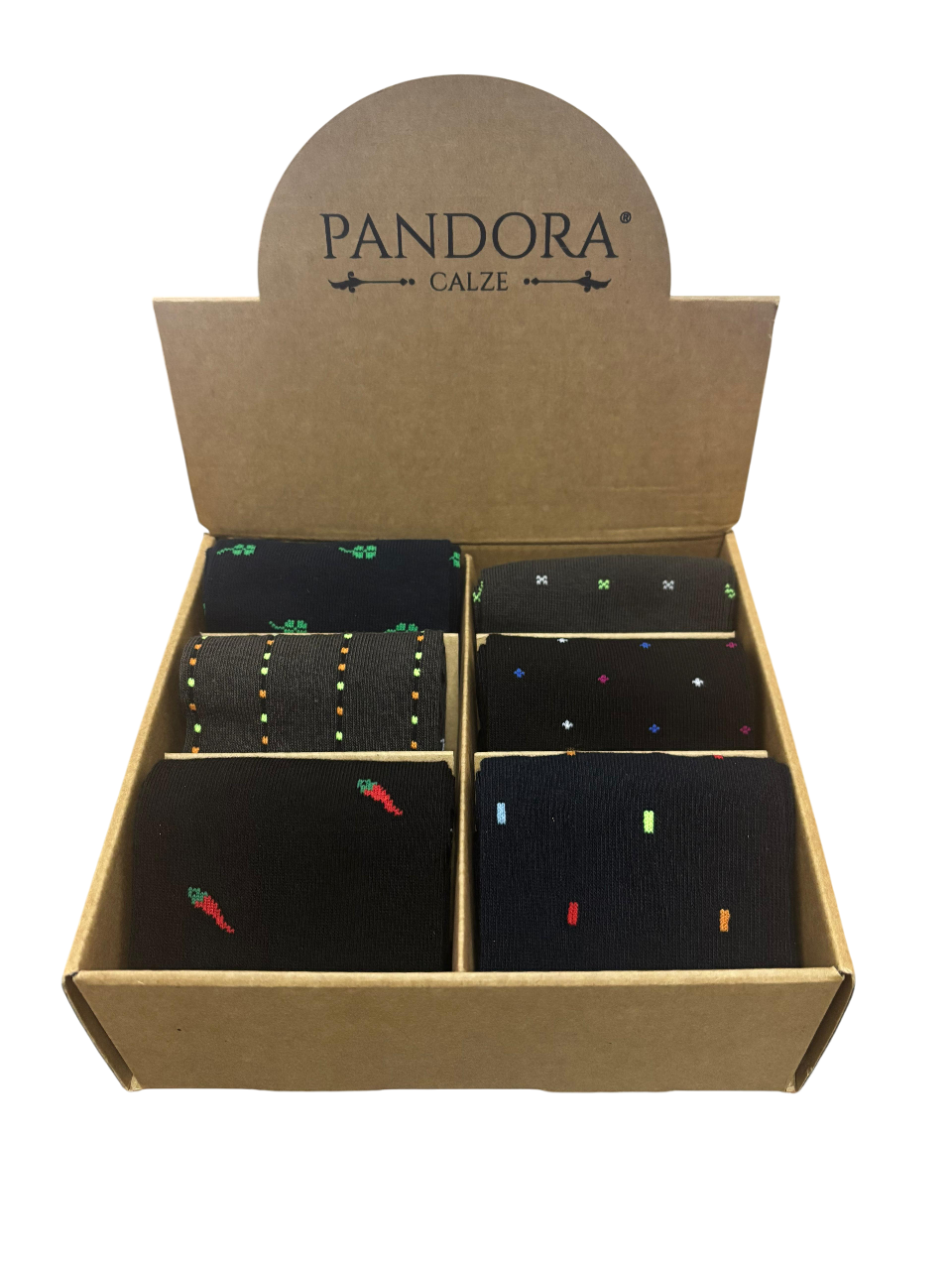 6 PAIA DI CALZE FANTASIA CORTE UOMO COLORATE POIS CALDO - Foto 2