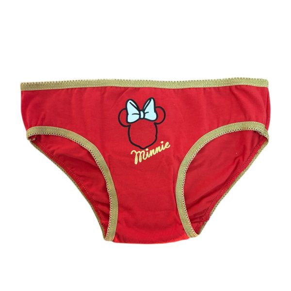 Slip Donna Disney Minnie Natalizio In Colore Rosso In Cotone Elasticizzato