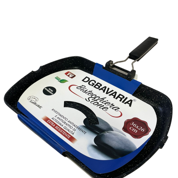 Bistecchiera In Pietra Antiaderente Antigraffio Rettangolare Misura 26×36 Cm