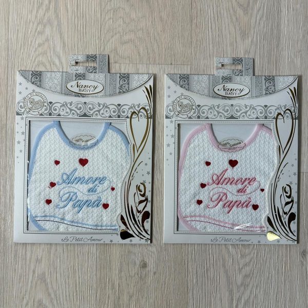 Bavetta Neonato Ricamata Bavaglino Con Scritta Simpatica Chiusura Con Lacci Bavetta Neonato Ricamata Bavaglino Con Scritta Simpatica Chiusura Con Lacci