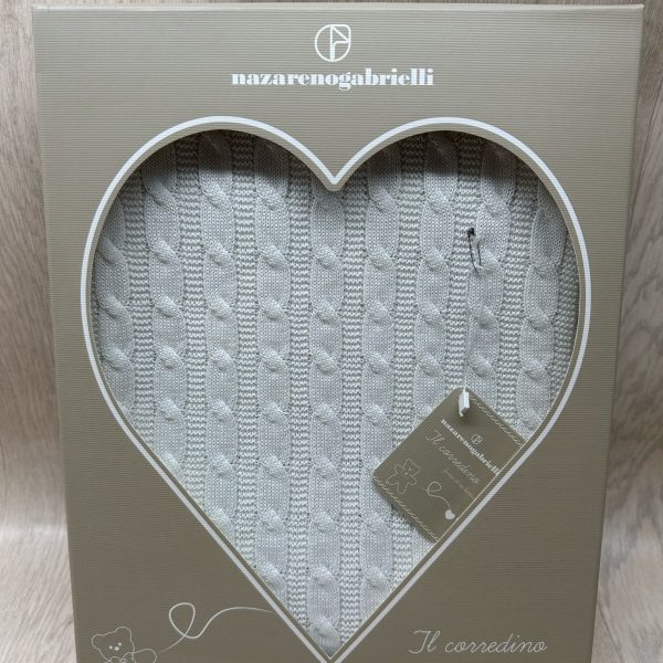 Copertina Culla Neonato Smacchinata Coperta In Filo Di Cotone Con Ricamo