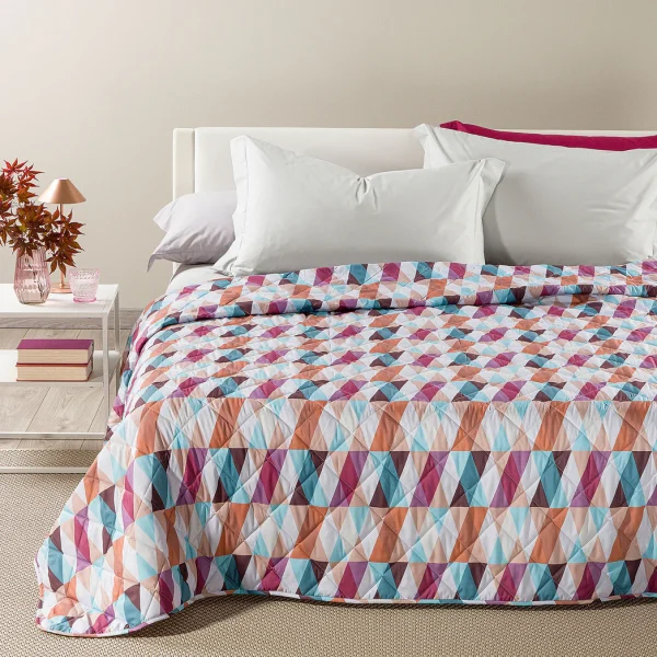 Copriletto Trapuntato Caleffi “Still” In Microfibra Stampata Varie Dimensioni