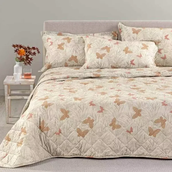 Copriletto Trapuntato Caleffi “Marisol” Letto Matrimoniale In Puro Cotone 100%