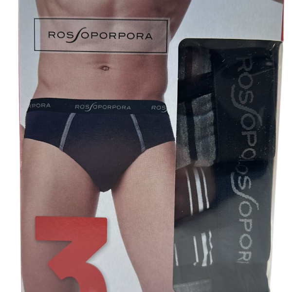 3 Slip Uomo Mutanda Rossoporpora In Cotone Elasticizzato Colori Assortiti
