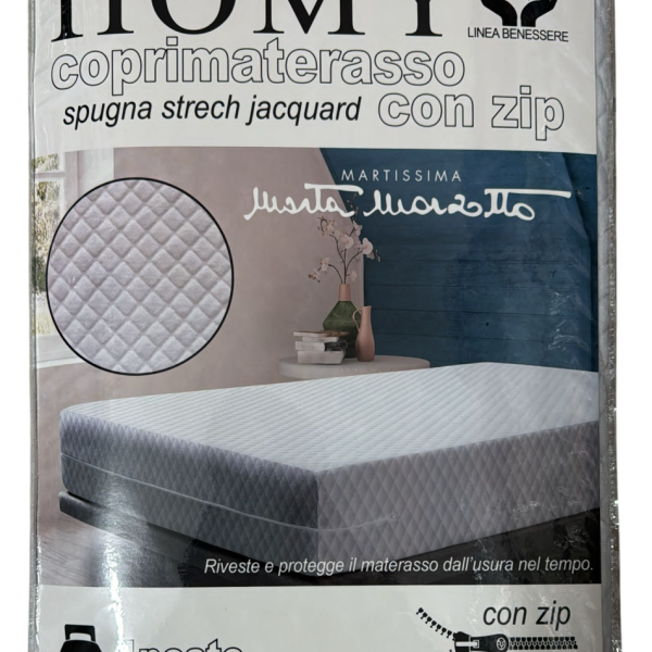 Coprimaterasso Con Zip Marta Marzotto In Spugna Stretch Jacquard Varie Misure
