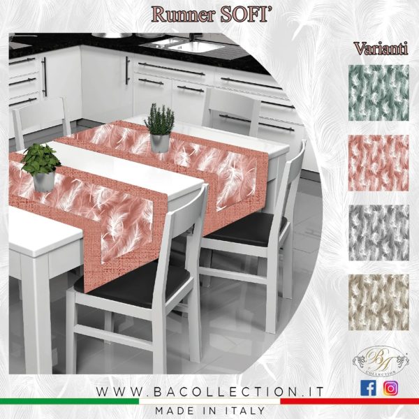 Runner Striscia BA Collection In Fantasia “Sofì” 45x140cm Runner Striscia BA Collection In Fantasia “Sofì” 45x140cm