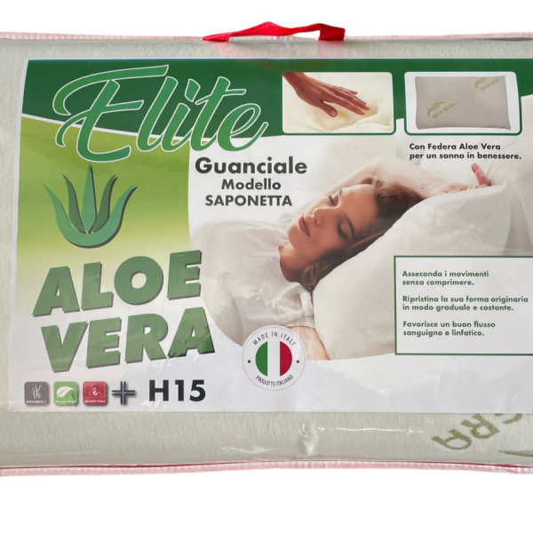 Guanciale Memory Aloe Vera Modello Saponetta Antiallergico H15 Made in Italy