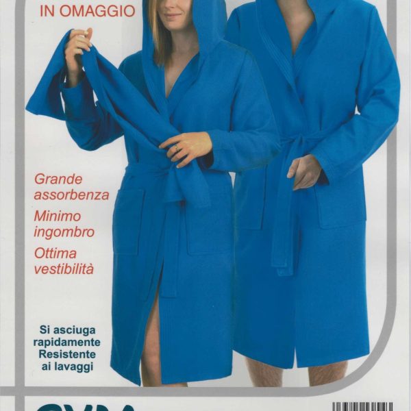 Accappatoio In Microfibra Unisex Con Cappuccio E Tasche+Telo Fitness In Omaggio Accappatoio In Microfibra Unisex Con Cappuccio E Tasche+Telo Fitness In Omaggio