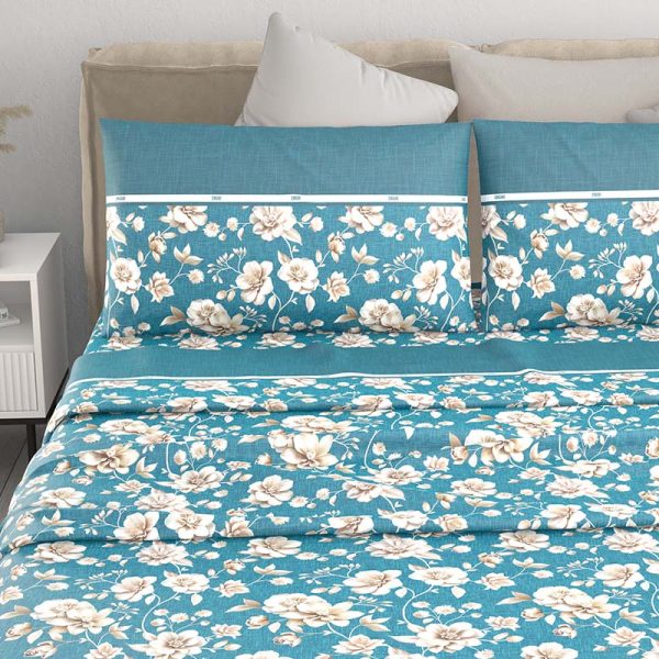 Completo Lenzuola Irge Letto Singolo Matrimoniale Piazza e Mezza In Cotone