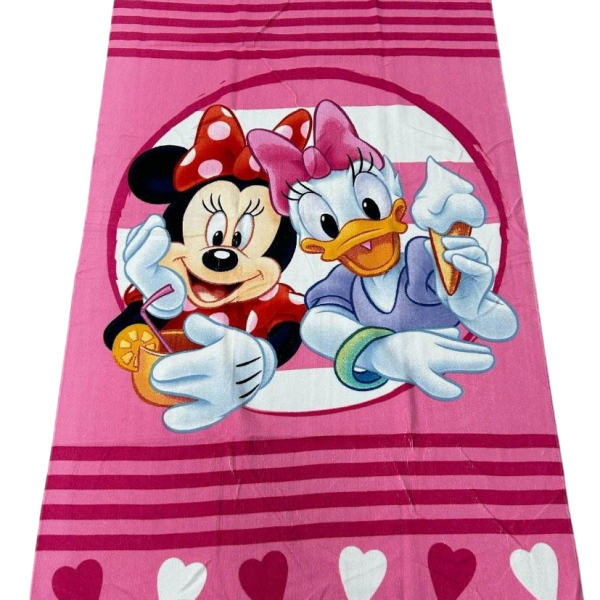 Telo Mare Bambina Disney Minnie & Daisy In Spugna Piscina Spiaggia Asciugamano