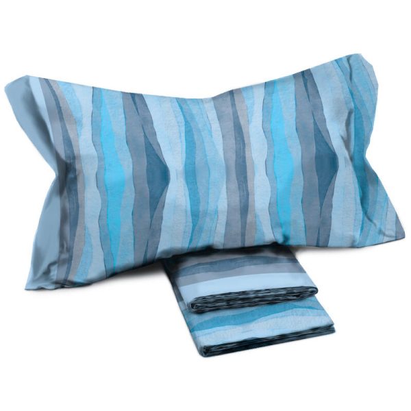 Completo Lenzuola Novia “Lio” Matrimoniale In Cotone 100% Fantasia Geometrica