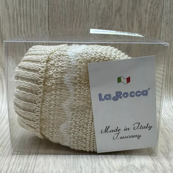 Cappellino Neonato La Rocca In Filo Di Cotone Taglia Unica Made In Italy