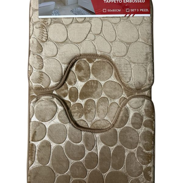 Tris Tappeti Bagno Doccia Bidet Water In Memory Con Fondo Gomma Antiscivolo