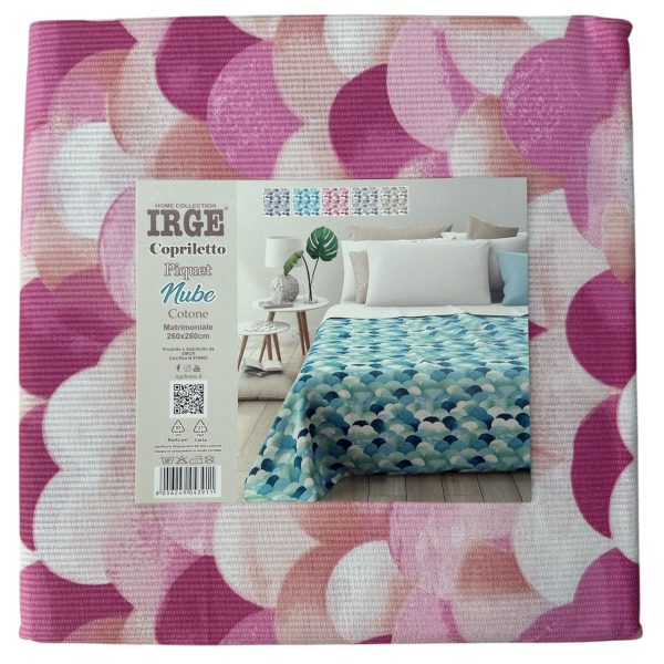Copriletto Leggero Estivo Irge “Nube” Letto Matrimoniale In Cotone Piquet