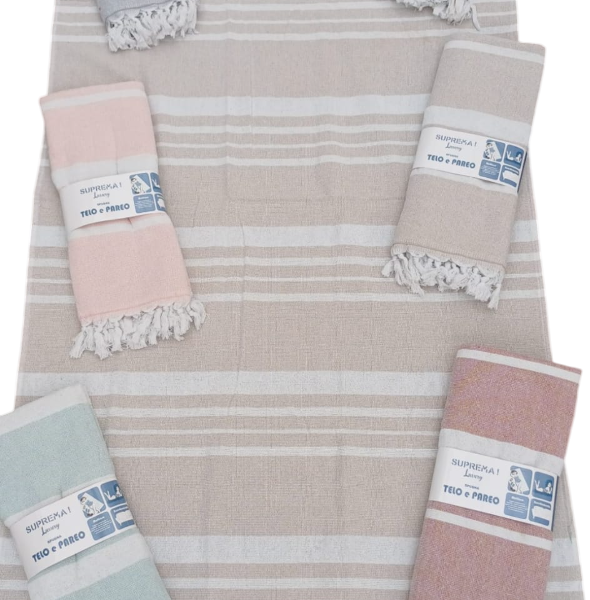 Telo Mare Pareo Spiaggia Piscina Fouta Con Frange Misure 90×170 cm In Cotone