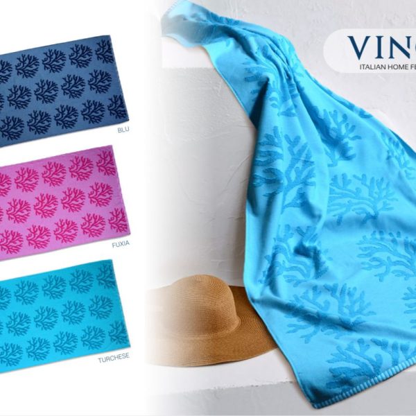 Telo Mare Spiaggia Piscina In Microspugna Stampato Vingi “Coral” Misura 90×180