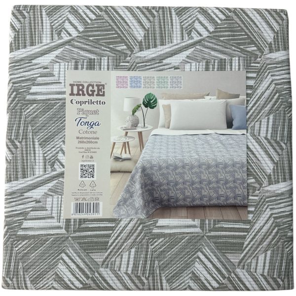 Copriletto Leggero Estivo Irge “Tonga” Letto Matrimoniale In Cotone Piquet