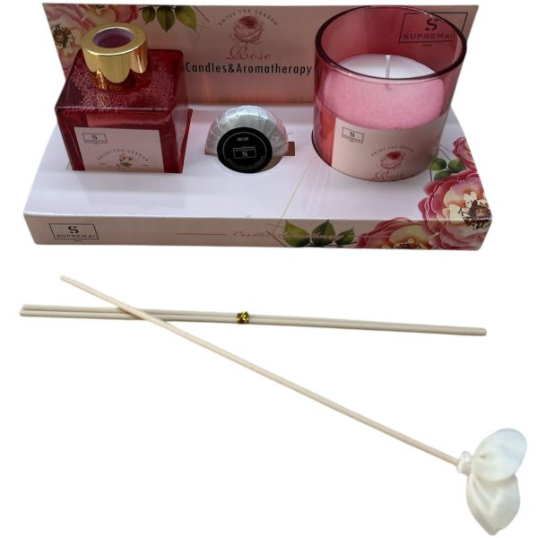 Box Profumatore Per Ambiente Con Candela Profumata e Saponetta Idea Regalo