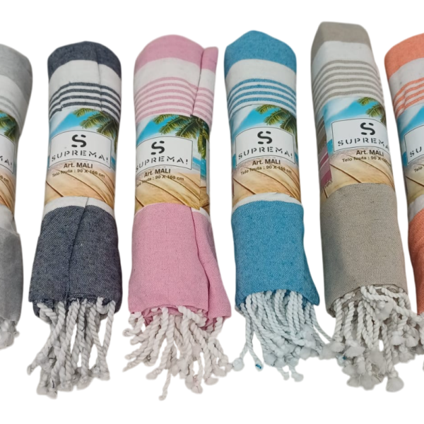 Telo Mare Spiaggia Piscina Lettino Fouta Con Frange Misure 90×160 cm In Cotone