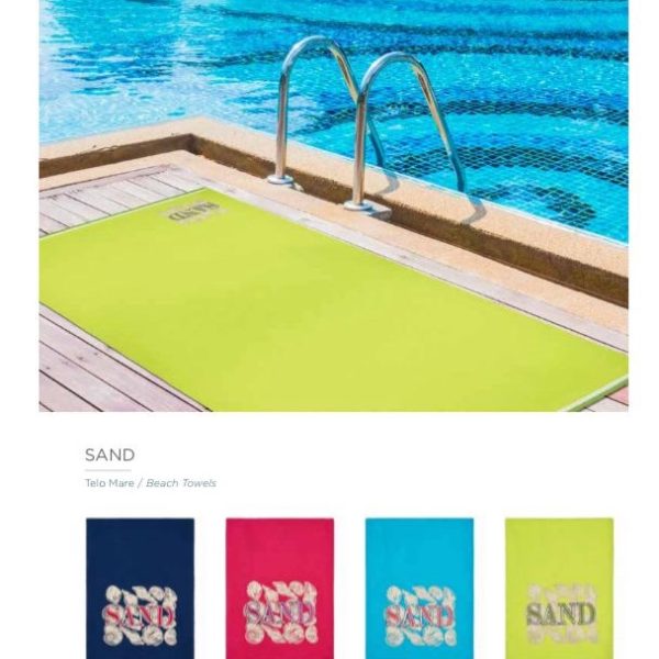 Telo Mare Spiaggia Piscina In Microspugna Ricamato Vingi “Sand” Misura 90×180