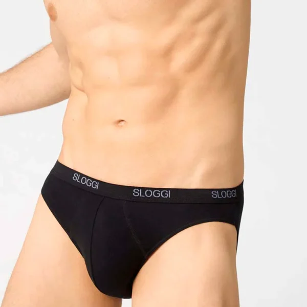 2 Slip Mini Uomo Sloggi Bi-Pack Cotone Elasticizzato Elastico Esterno Comfort