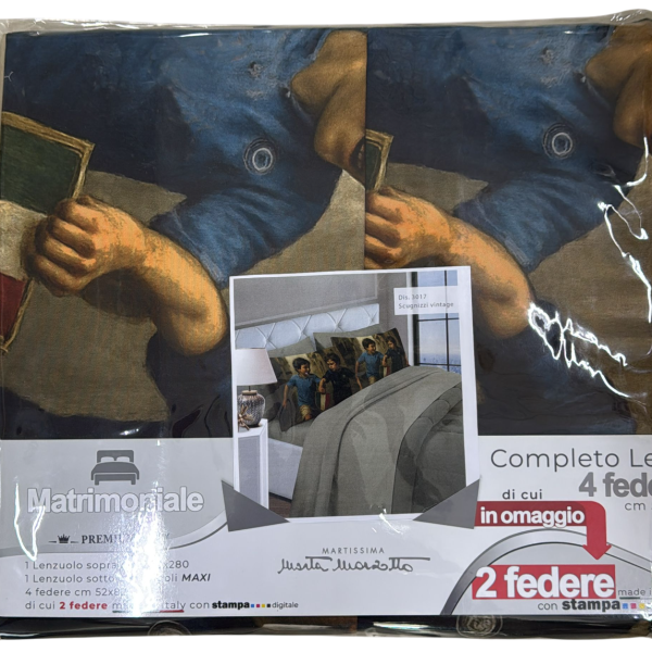 Completo Lenzuola Letto Matrimoniale Marta Marzotto “Scugnizzi” Made In Italy