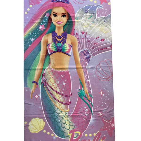 Telo Mare Piscina Barbie Asciugamano In Morbida Spugna Misura 70×140 Cm