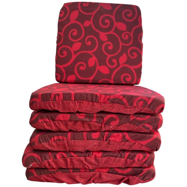 6 Cuscini Coprisedia Con Elastico Imbottiti In Fantasia Ramage 40×40 cm