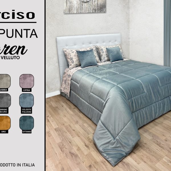 Trapunta Piumone Invernale Narciso Karen Letto Matrimoniale Elegante In Velluto
