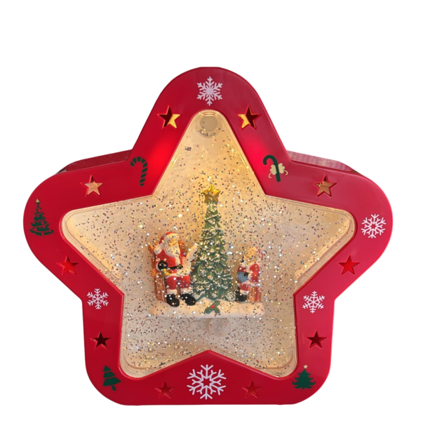 Stella Con Babbo Natale Irge Con Musica Decorazione Natalizia Con Effetto Acqua Stella Con Babbo Natale Irge Con Musica Decorazione Natalizia Con Effetto Acqua