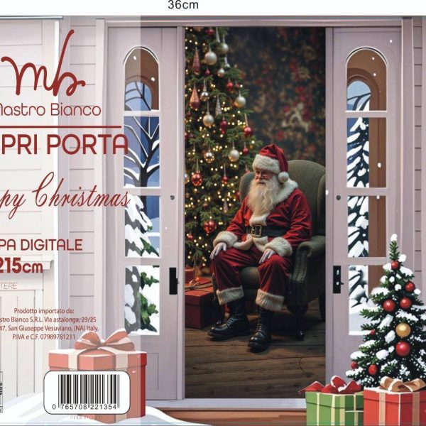 Copri Porta In Stampa Digitale Natalizia Decorazione Porta Misura 90×215 cm