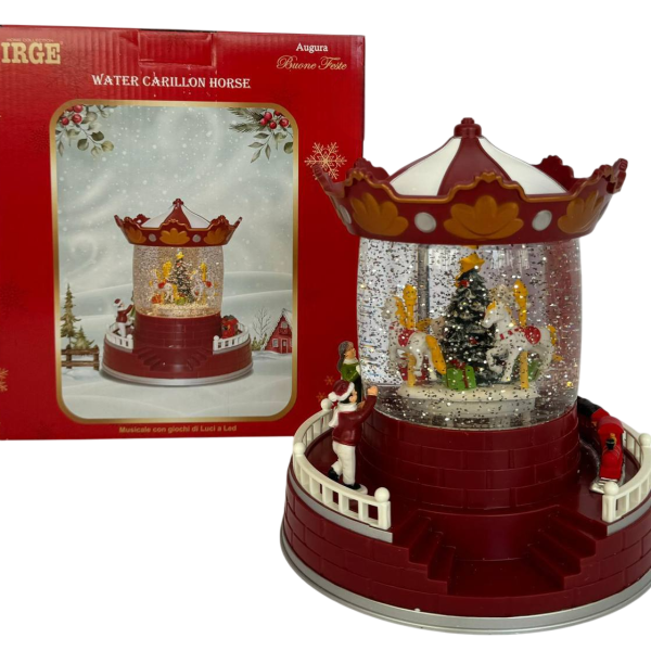 Carillon Cavalli Natale Irge Con Musica Decorazione Natalizia Con Effetto Acqua