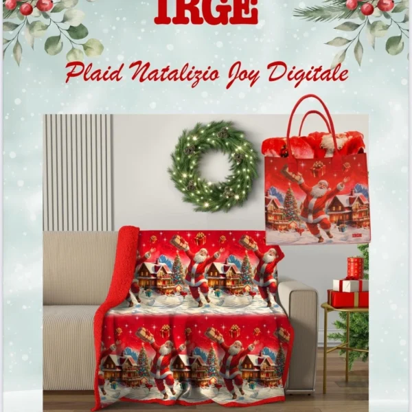 Plaid Con Borsa Irge Natale Natalizio Coperta Invernale In Morbido Pelliccia 200×225 cm