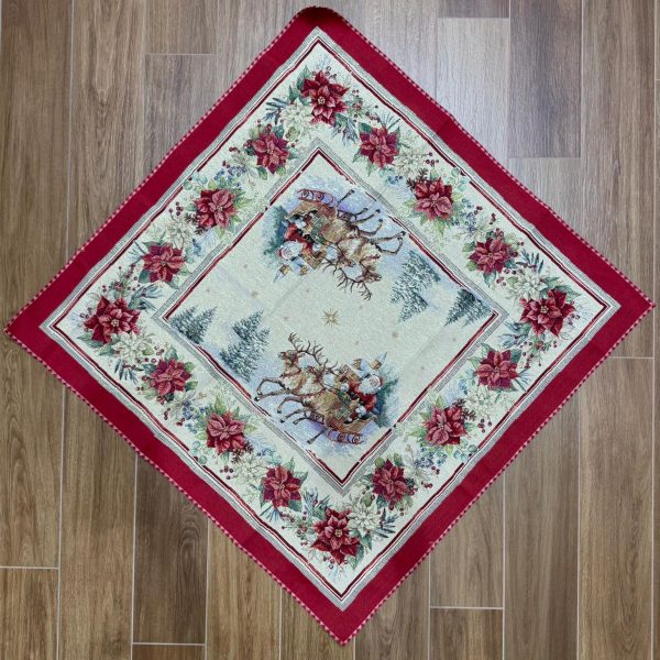 Centrotavola Fantasia Natalizia Vingi In Gobelin Decorazione Da Tavola 93×93 Cm Centrotavola Fantasia Natalizia Vingi In Gobelin Decorazione Da Tavola 93×93 Cm