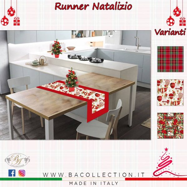 Runner Striscia Fantasia Natalizia Ba Collection Decorazione Tavola 45×140 Cm Runner Striscia Fantasia Natalizia Ba Collection Decorazione Tavola 45×140 Cm