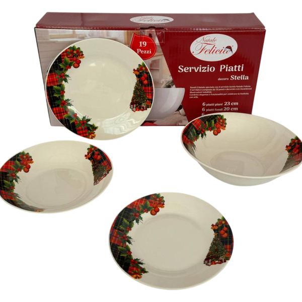 Servizio Piatti Decorazione Natalizia Set 19 Pezzi In Ceramica Made In Italy Servizio Piatti Decorazione Natalizia Set 19 Pezzi In Ceramica Made In Italy
