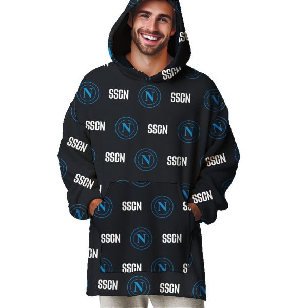 Plaid Coperta Poncho Con Maniche Lunghe Caldo Coral S.S.C. Napoli Taglia Unica Plaid Coperta Poncho Con Maniche Lunghe Caldo Coral S.S.C. Napoli Taglia Unica