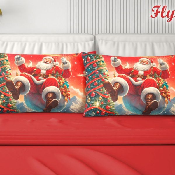 Completo Lenzuola Letto Matrimoniale Irge “Natale” Cotone 100% Made In Italy