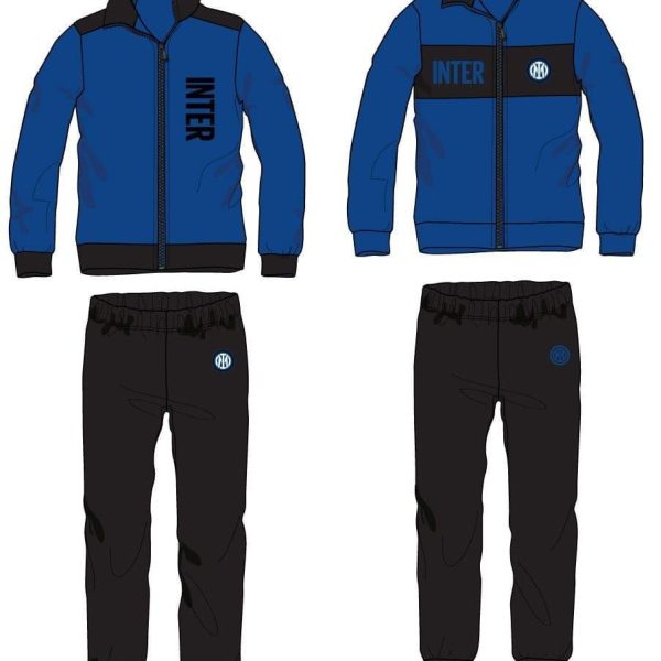Tuta Uomo Da Casa F.C. Inter Prodotto Ufficiale Felpa Con Zip Con Logo In Pile