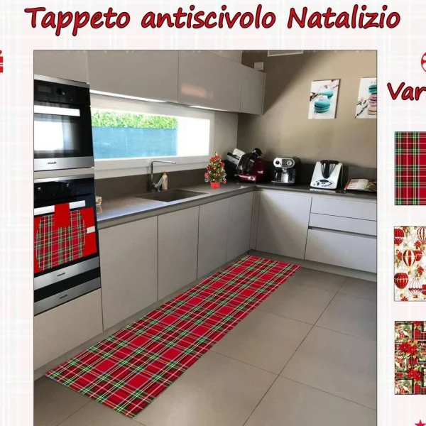 Tappeto Al Metro Passatoia Natale Antiscivolo Da Cucina In Fantasia Natalizia Tappeto Al Metro Passatoia Natale Antiscivolo Da Cucina In Fantasia Natalizia
