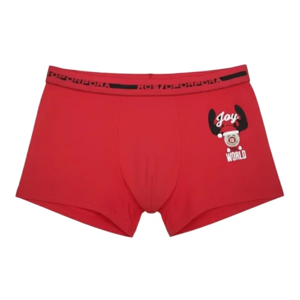 Boxer Bambino Ragazzo Rossoporpora Natalizio In Cotone Elasticizzato Stampato Boxer Bambino Ragazzo Rossoporpora Natalizio In Cotone Elasticizzato Stampato