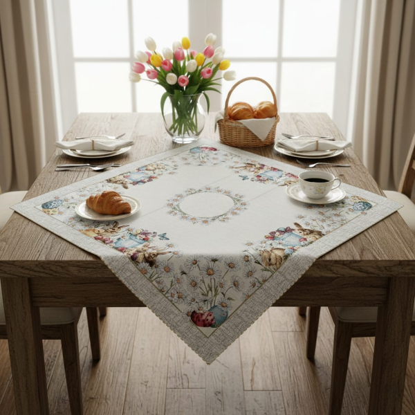 Centrotavola Vingi Pasqua In Gobelin Centro Pasquale Arredo Casa 93x93Cm