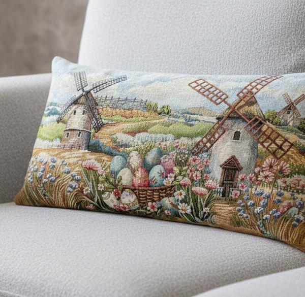 Cuscino Arredo Vingi Pasqua 40×70 Cm In Gobelin Fantasia Decorazione Pasquale