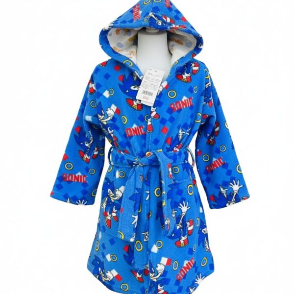 Accappatoio Bambino Disney “Sonic” In Microspugna Con Cappuccio Accappatoio Bambino Disney “Sonic” In Microspugna Con Cappuccio