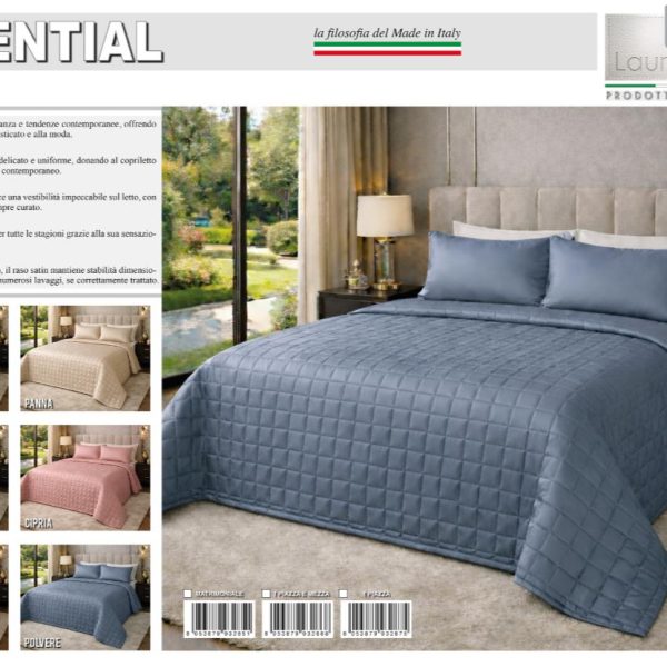 Trapuntino Matrimoniale Laura Blasi “Essential” In Raso In Tinta Unita Elegante Trapuntino Matrimoniale Laura Blasi “Essential” In Raso In Tinta Unita Elegante
