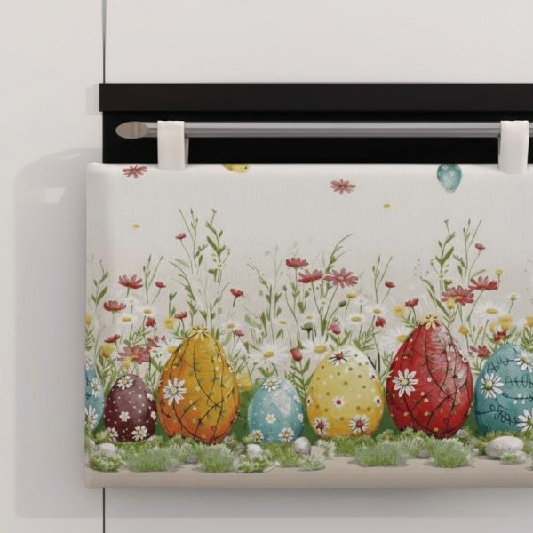 Copriforno Cucina “Zucchissime” Imbottito Cotone 100% Stampa Digitale Pasquale con Coniglietto e Uova