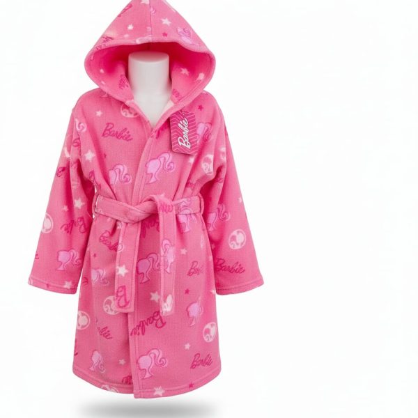 Accappatoio Bambina Disney “Barbie” In Microspugna Con Cappuccio